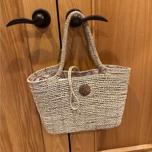 Woven Straw Tote Bag - Natural